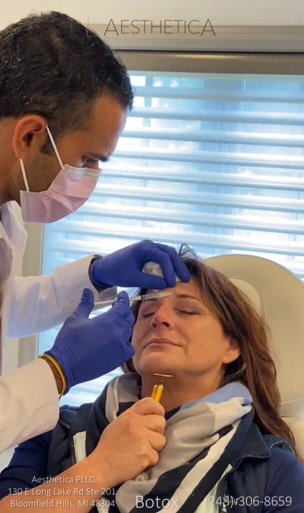 A woman undergo Botox procedure to treat hyperhidrosis condition